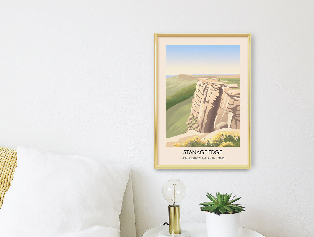 Stanage Edge Peak District National Park Travel Poster