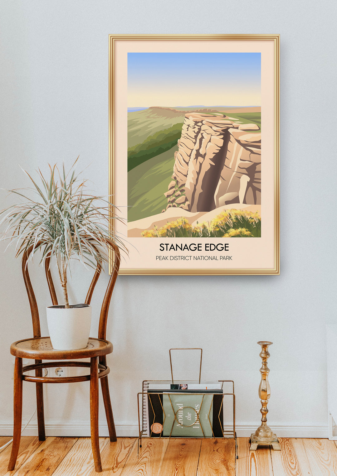 Stanage Edge Peak District National Park Travel Poster