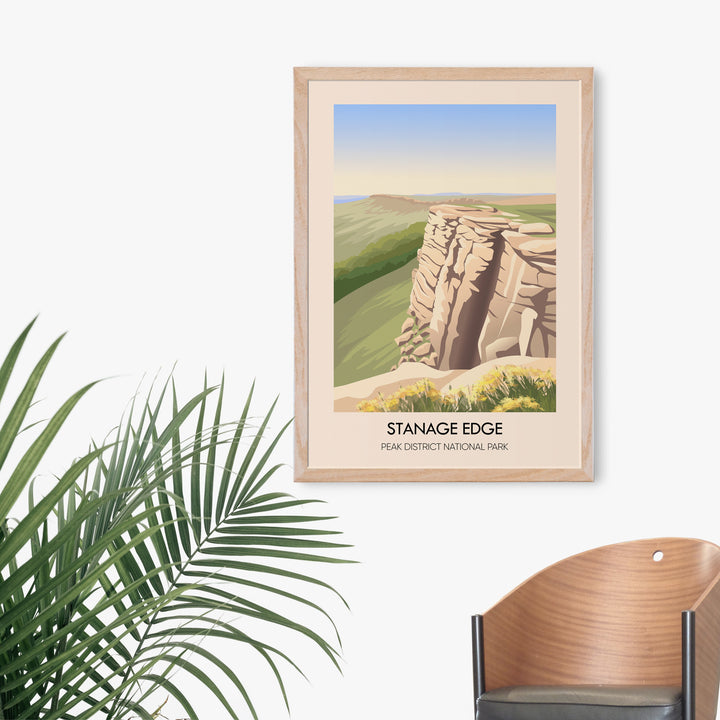 Stanage Edge Peak District National Park Travel Poster