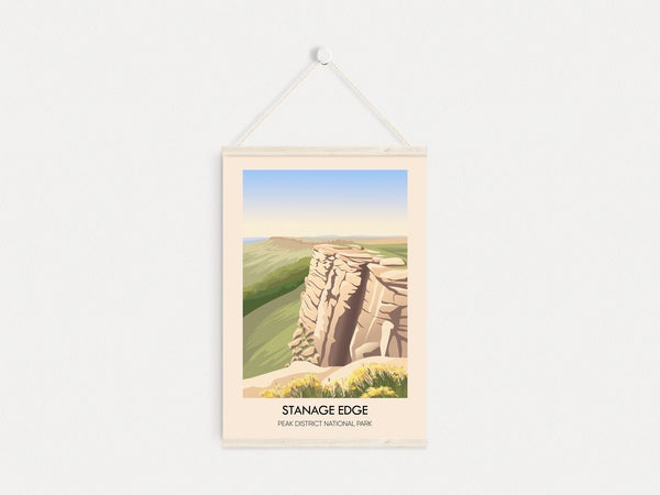 Stanage Edge Peak District National Park Travel Poster
