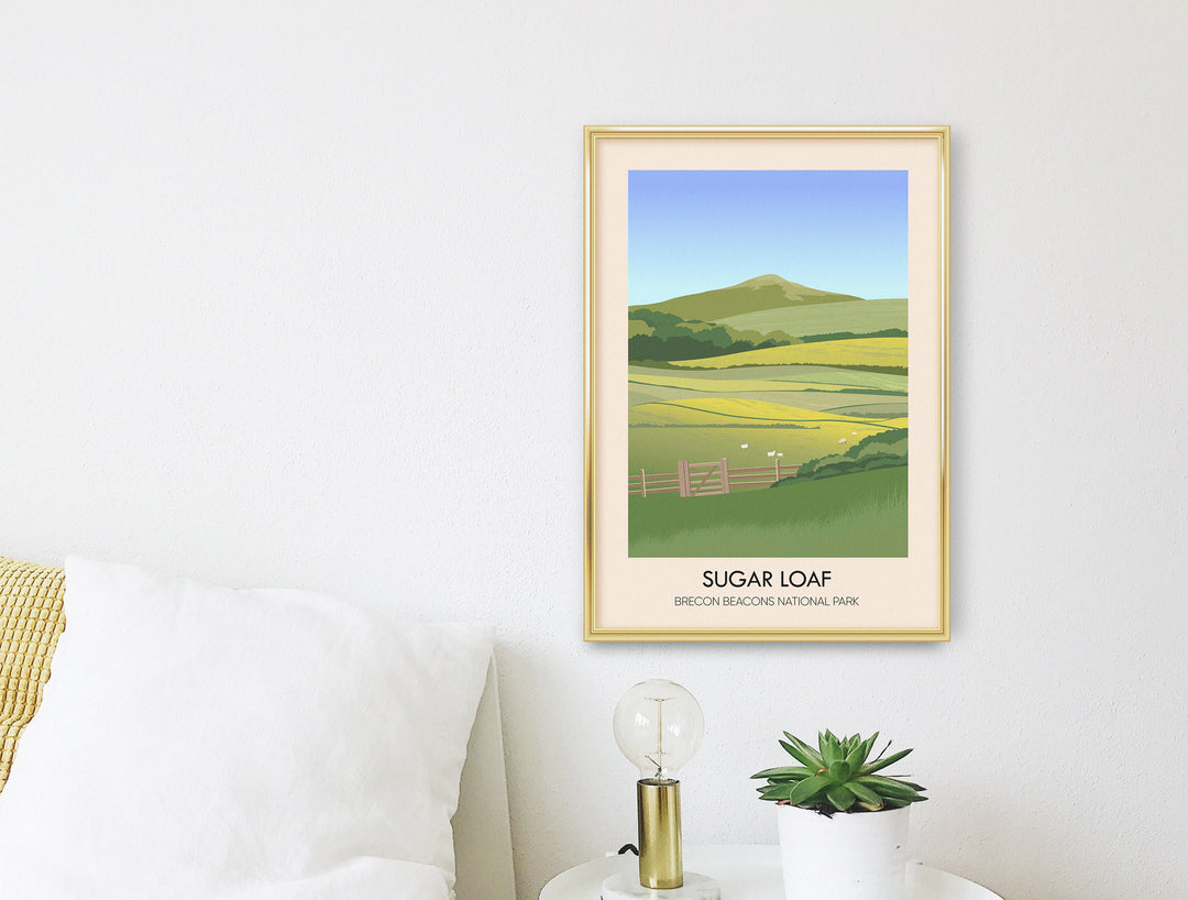 Sugar Loaf Brecon Beacons National Park Wales Travel Poster