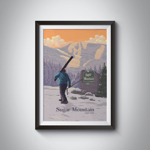 Sugar Mountain North Carolina Ski Resort Travel Poster