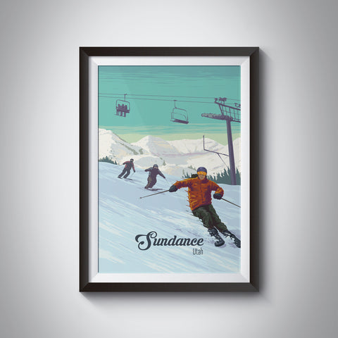Sundance Utah Ski Travel Poster