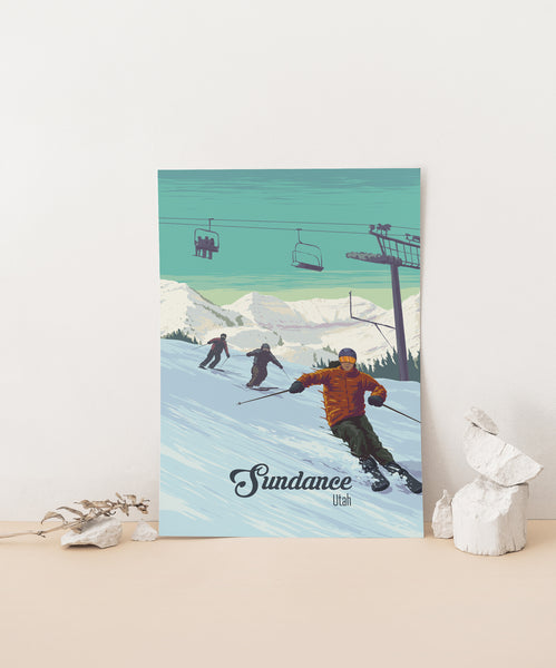 Sundance Utah Ski Travel Poster