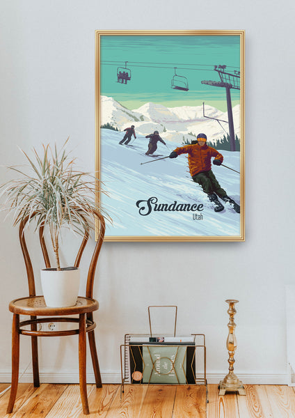 Sundance Utah Ski Travel Poster