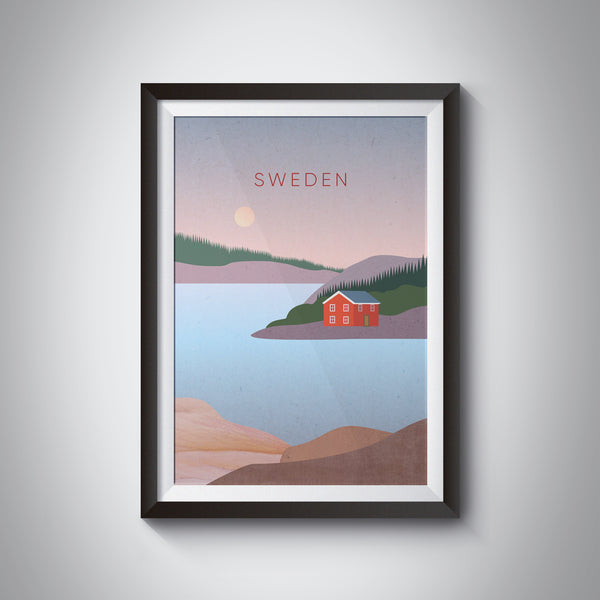 Sweden Minimal Travel Poster