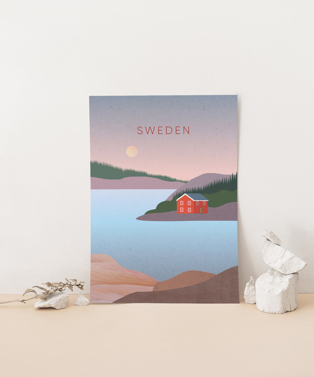 Sweden Minimal Travel Poster