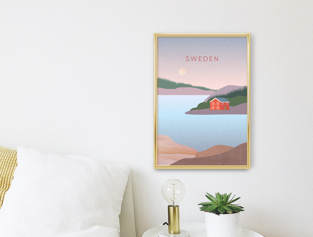 Sweden Minimal Travel Poster