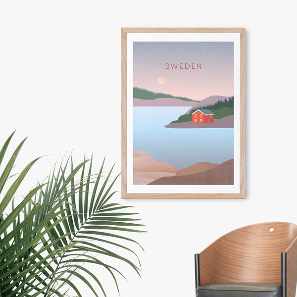 Sweden Minimal Travel Poster