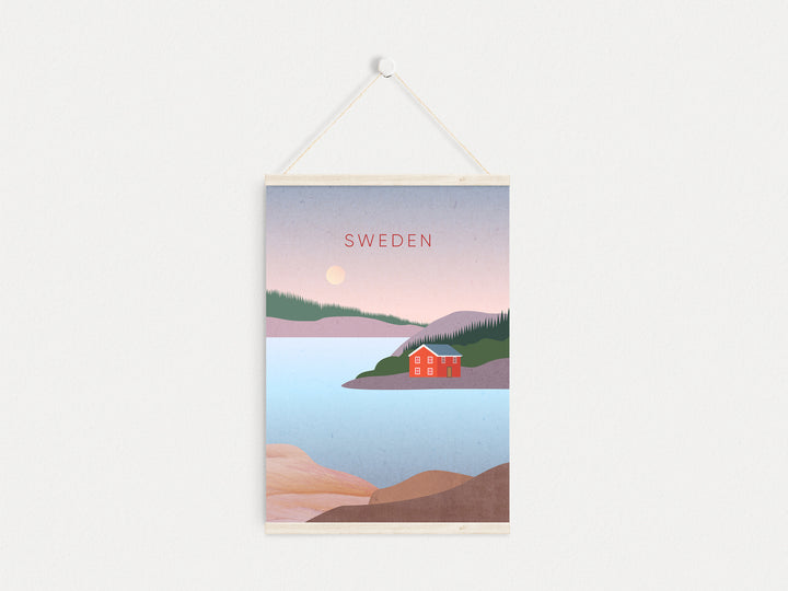 Sweden Minimal Travel Poster