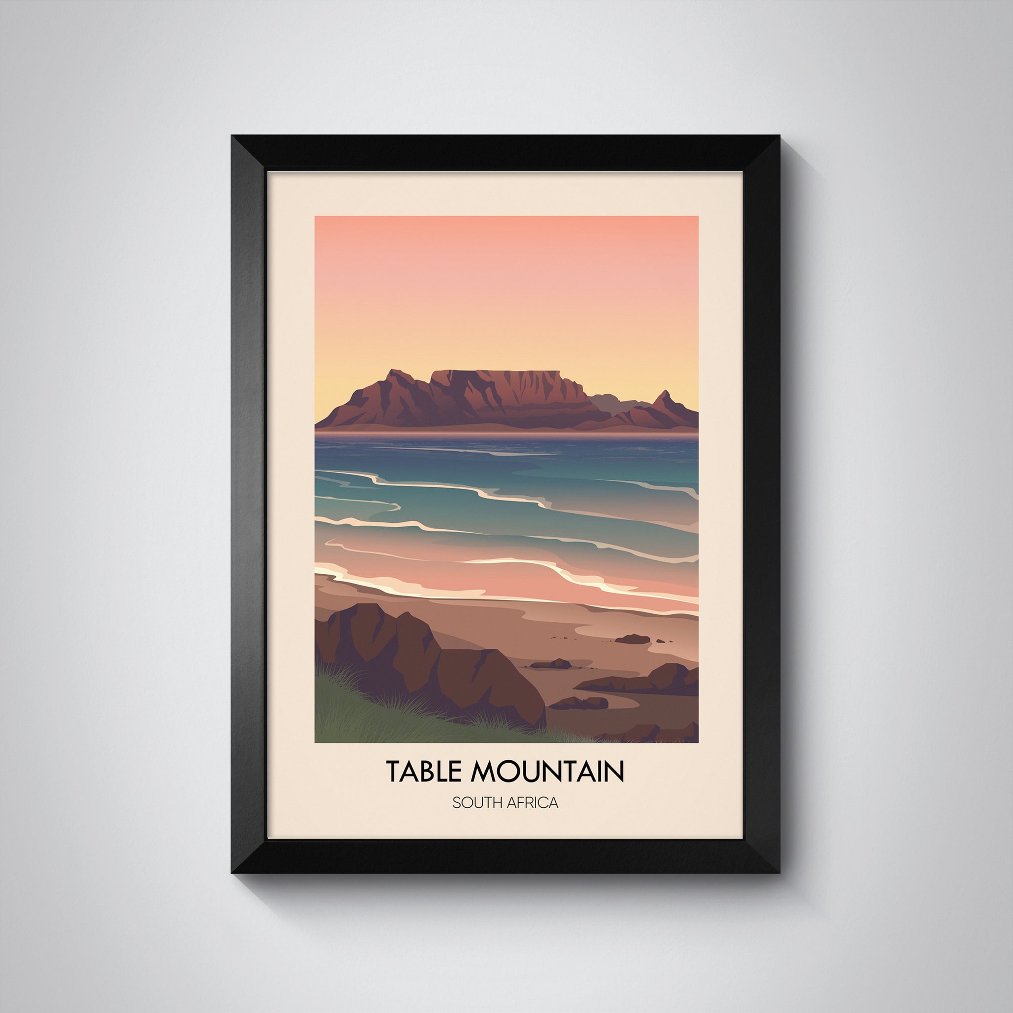 Table Mountain South Africa Travel Poster