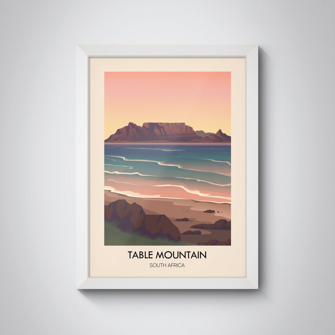 Table Mountain South Africa Travel Poster