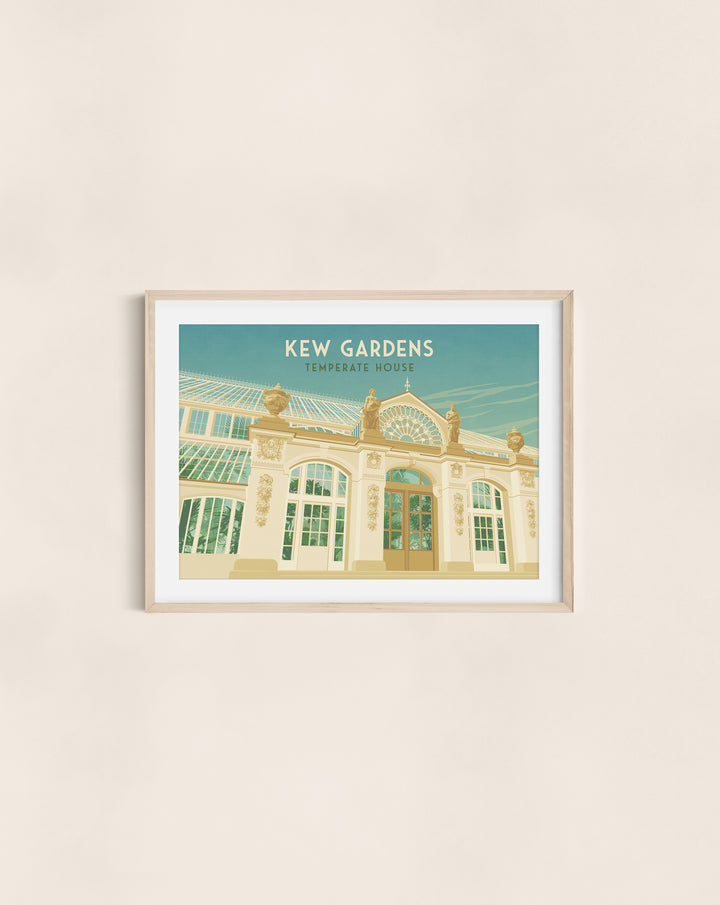 Kew Gardens Temperate House London Travel Poster