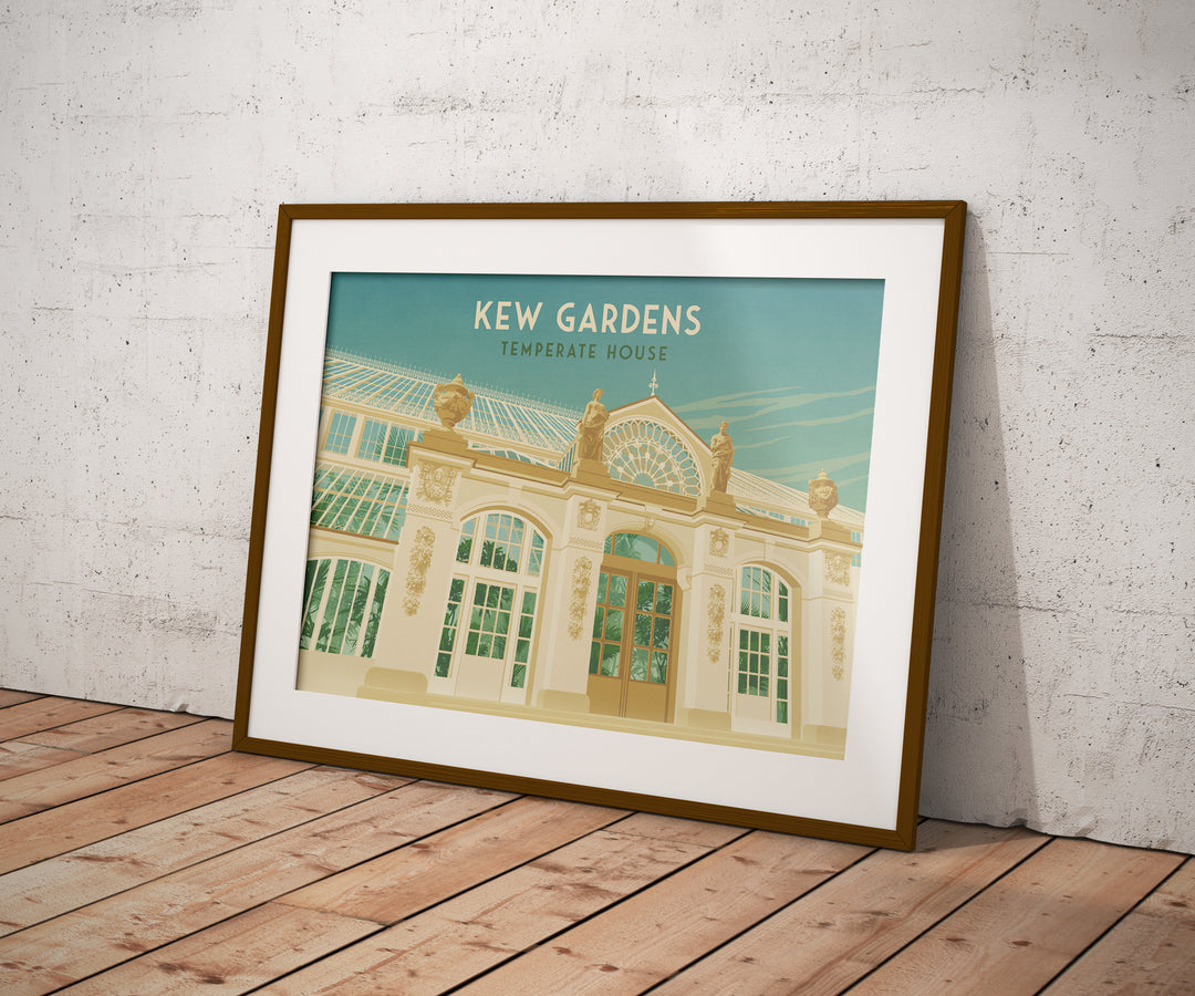 Kew Gardens Temperate House London Travel Poster