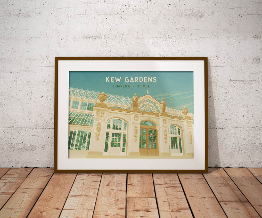 Kew Gardens Temperate House London Travel Poster