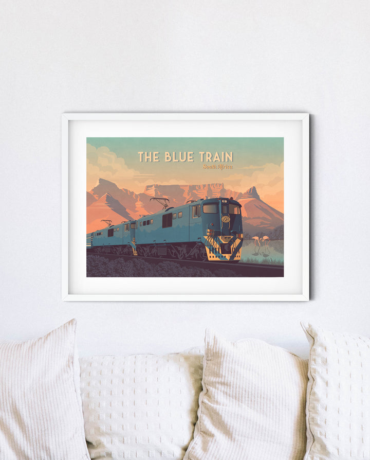 The Blue Train South Africa Travel Poster