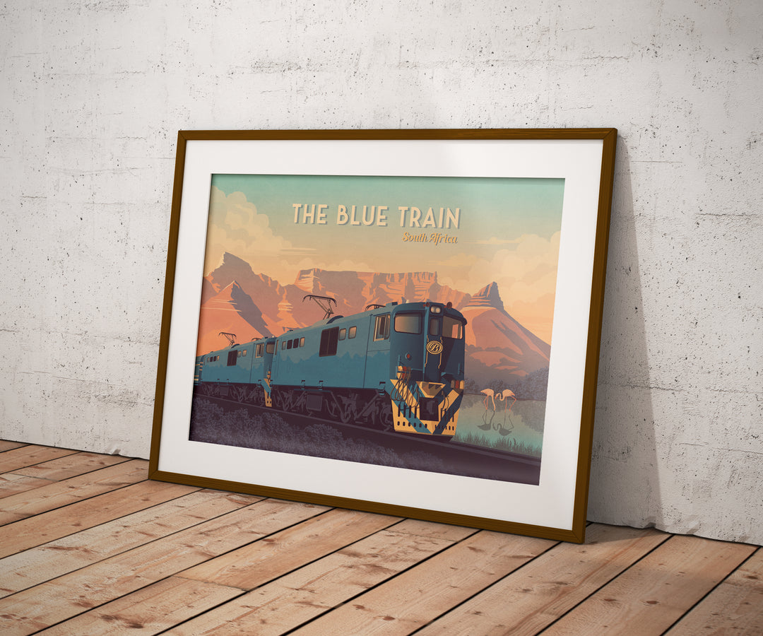 The Blue Train South Africa Travel Poster