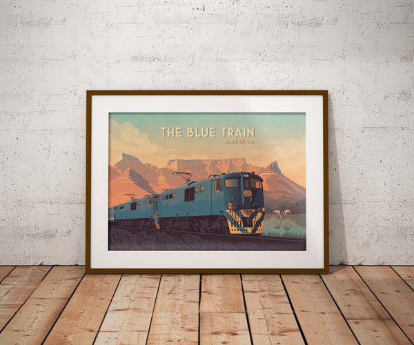 The Blue Train South Africa Travel Poster