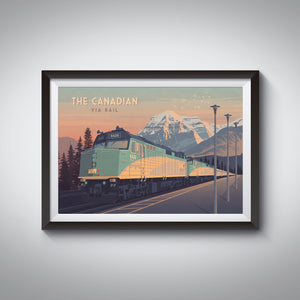 The Canadian Train Via Rail Travel Poster