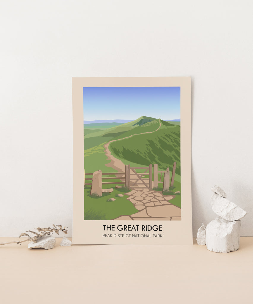 The Great Ridge Peak District Travel Poster – Bucket List Prints