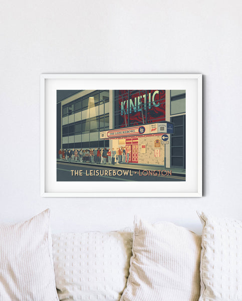 The Leisurebowl Kinetic Longton Travel Poster