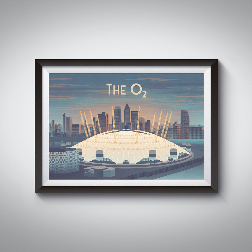 The O2 London, London Travel Poster – Bucket List Prints