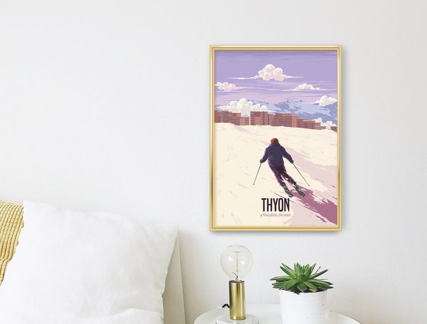 Thyon Switzerland Ski Resort Travel Poster