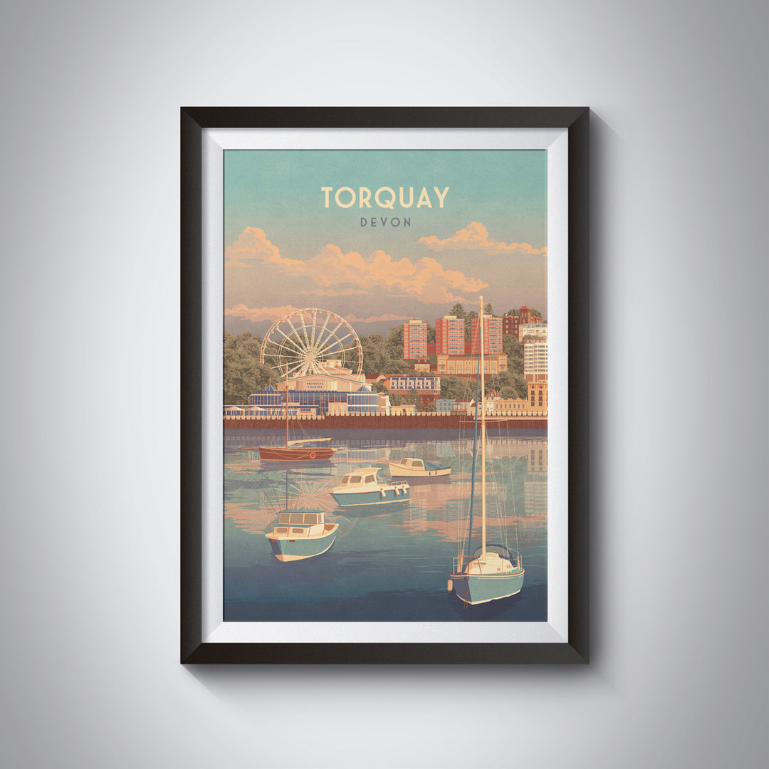 Torquay Devon Travel Poster