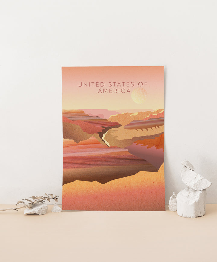 United States of America Minimal Travel Poster