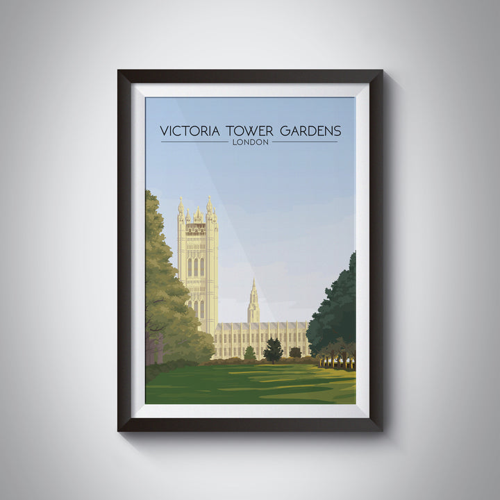 Victoria Tower Gardens Park London Travel Poster