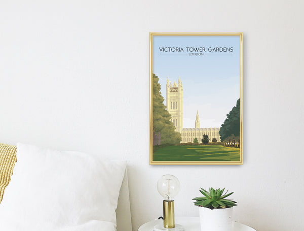 Victoria Tower Gardens Park London Travel Poster