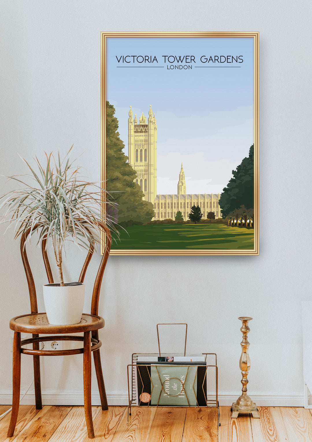 Victoria Tower Gardens Park London Travel Poster