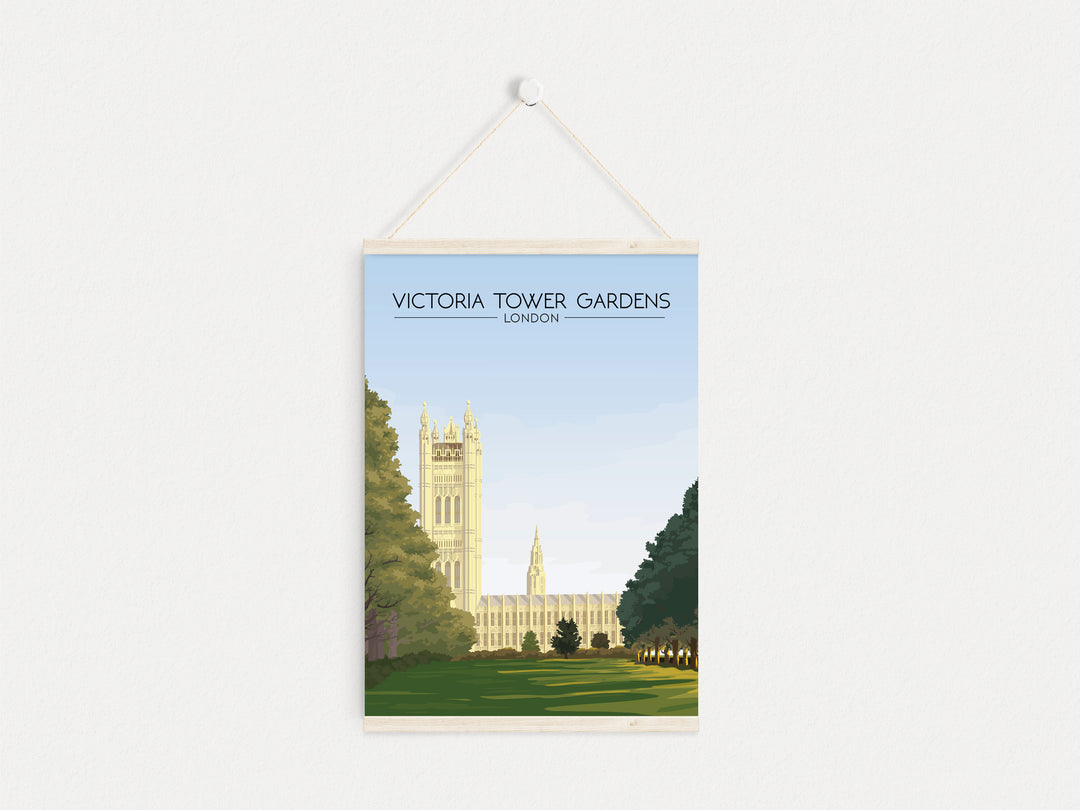 Victoria Tower Gardens Park London Travel Poster