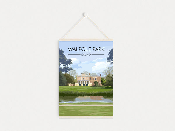 Walpole Park Ealing Travel Poster