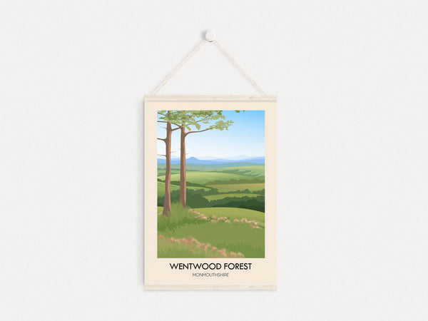 Wentwood Forest Monmouthshire Travel Poster