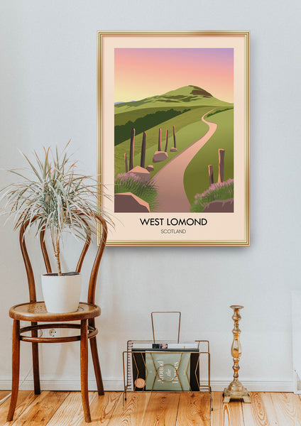 West Lomond Scotland Travel Poster