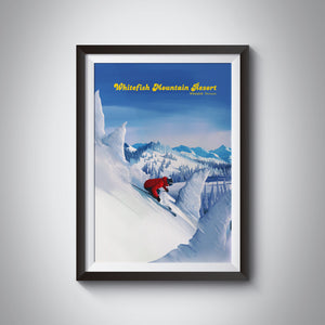Whitefish Mountain Ski Resort Travel Poster
