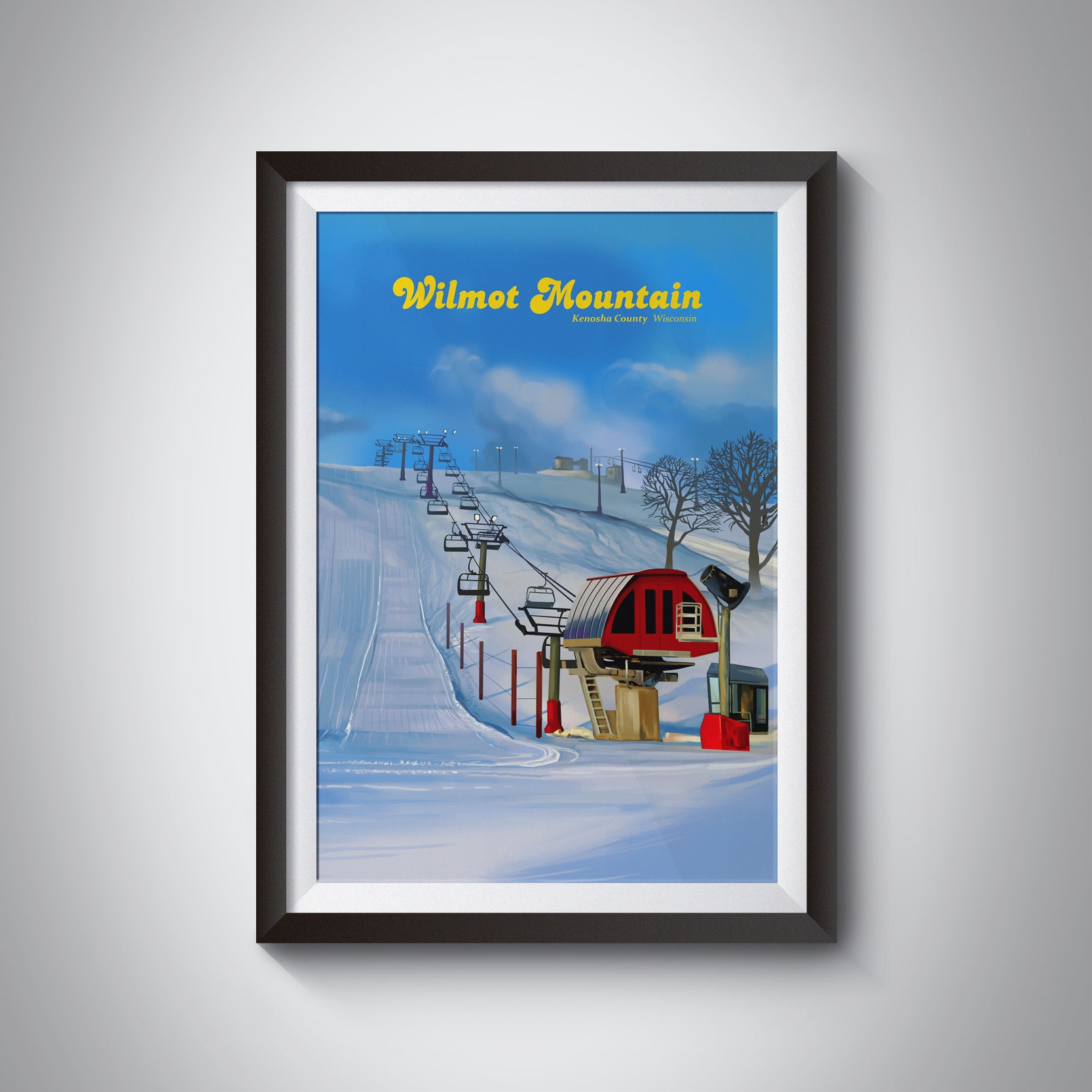 Wilmot Mountain Ski Resort Travel Poster