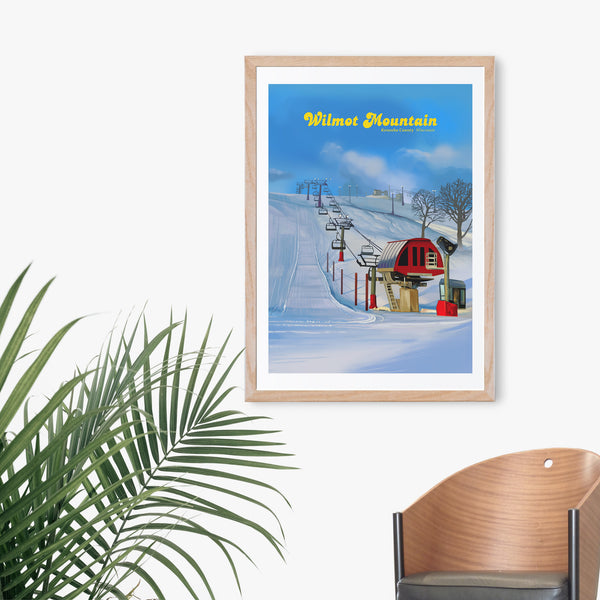 Wilmot Mountain Ski Resort Travel Poster