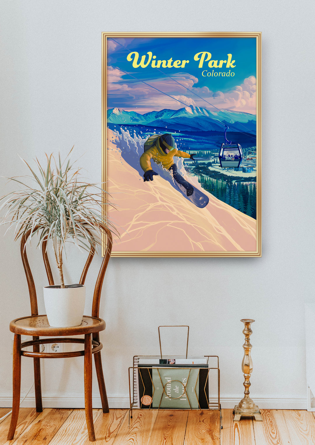 Winter Park Snowboarding Travel Poster