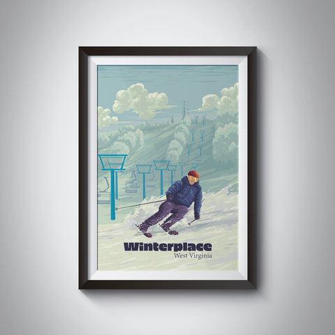 Winterplace West Virginia Ski Resort Travel Poster
