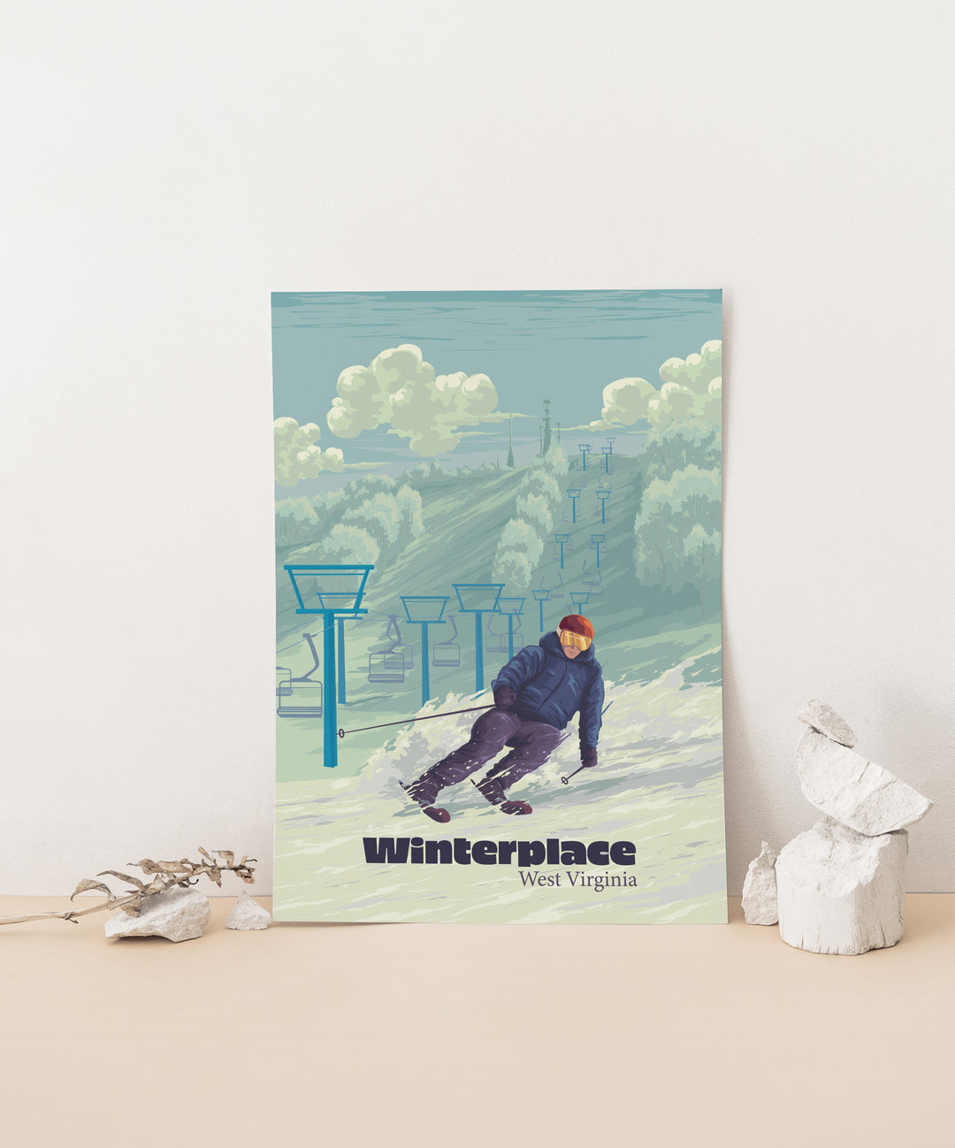 Winterplace West Virginia Ski Resort Travel Poster