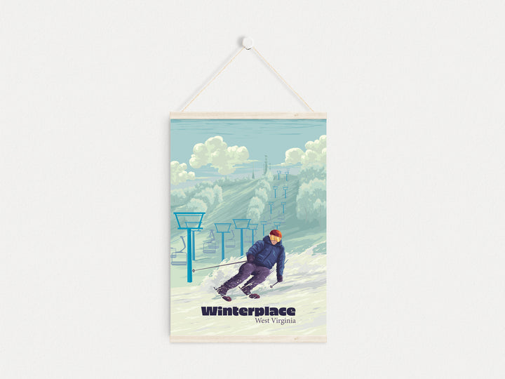 Winterplace West Virginia Ski Resort Travel Poster