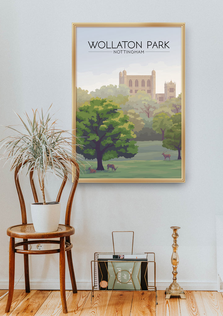 Wollaton Park Nottingham Travel Poster