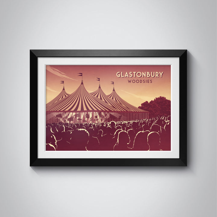 Glastonbury Festival Woodsies Stage Travel Poster