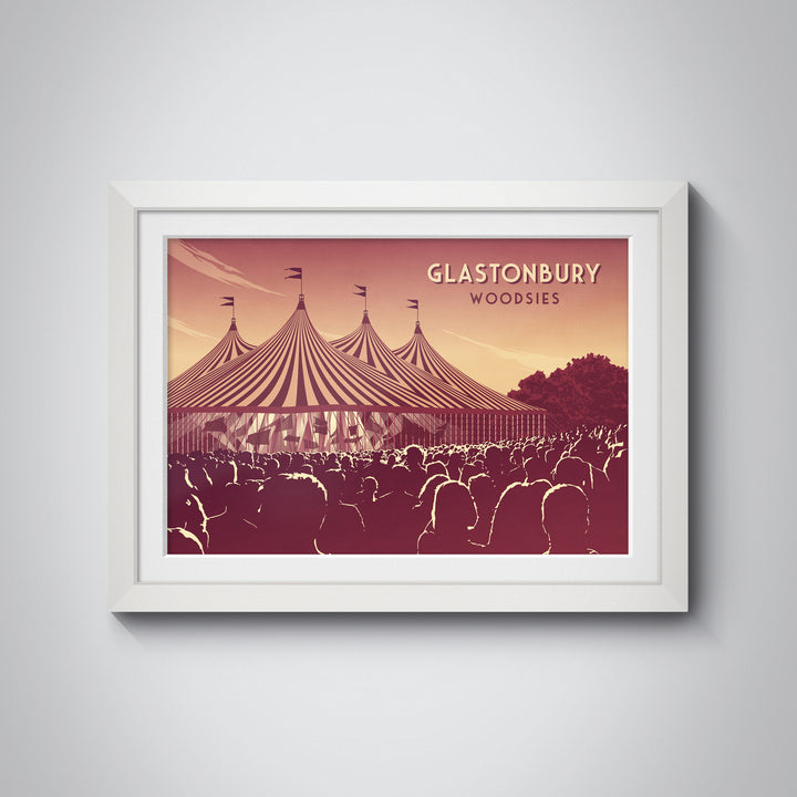 Glastonbury Festival Woodsies Stage Travel Poster