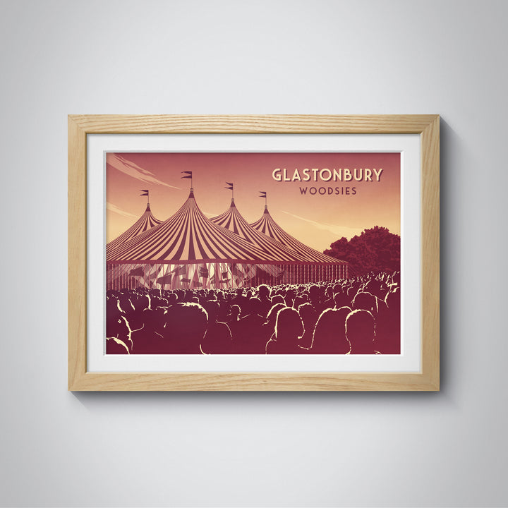 Glastonbury Festival Woodsies Stage Travel Poster