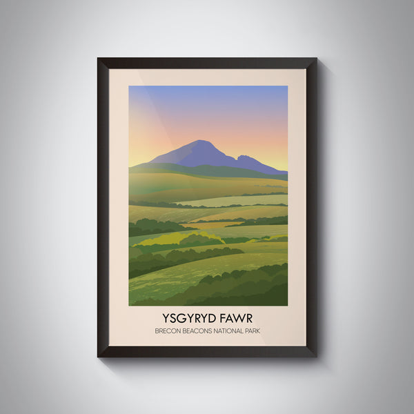 Ysgyryd Fawr Brecon Beacons National Park Wales Travel Poster