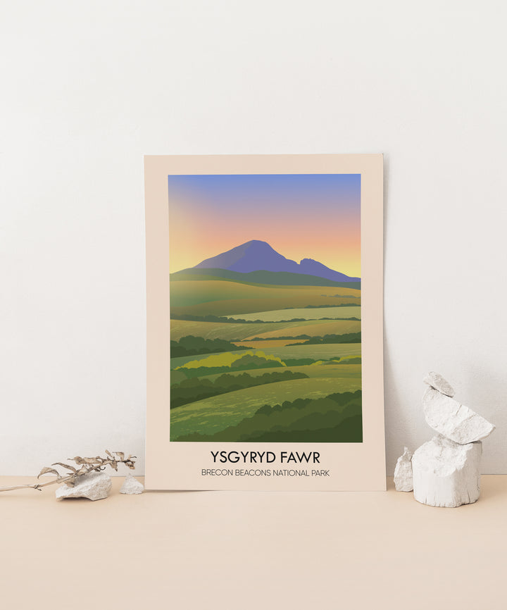 Ysgyryd Fawr Brecon Beacons National Park Wales Travel Poster