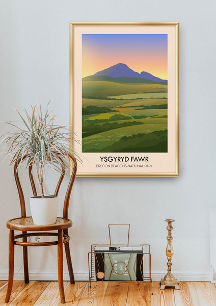 Ysgyryd Fawr Brecon Beacons National Park Wales Travel Poster
